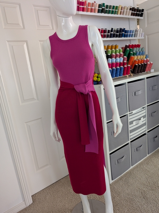 Toccin Dresses & Skirts - TOCCIN Two-Tone Midi Dress with Self Tie Waist